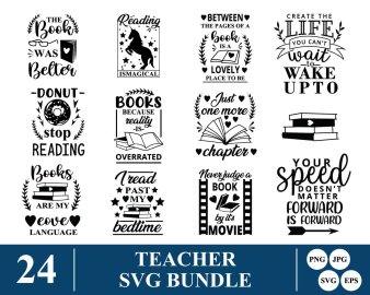 Teacher SVG Bundle, Don't Stop Reading SVG, Reading Is A Lit SVG, Broken Crayon Still Color SVG, Decals And Stickers, Cricut Files, Instant Download