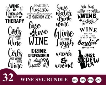 Wine SVG Bundle, Wine A Little Laugh A Lot SVG, They Whine I Wine SVG, Mama Need Some Wine SVG, Decals And Stickers, Cricut Files, Instant Download