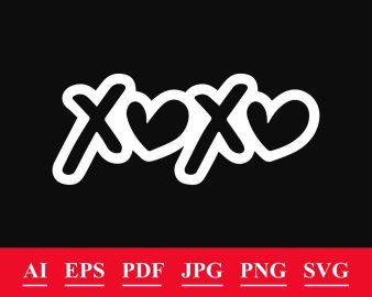 Xoxo svg, Xoxo clip art, Xoxo cut file, Xoxo valentine svg, Valentines day svg, Xoxo valentine Cricut Files, Decals And Stickers, Instant Download