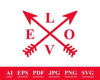 Arrow love svg, Arrow love clip art, Arrow love cut file, Arrow love valentine svg, Valentines day svg, Arrow love Cricut Files, Decals And Stickers, Instant Download