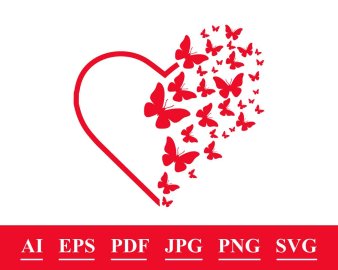 Heart SVG, Butterfly Heart SVG, Butterflies SVG, Butterfly svg, Valentine svg, Heart and Butterflies, Valentines day svg, Heart of butterflies Cricut Files