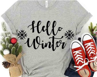 Hello winter SVG, Merry Christmas SVG, Winter SVG, Snowflake Vector, T Shirt Design, T Shirt Typography Print On, AI, SVG, PNG, JPG, DXF, Cricut files and Silhouette Studio files