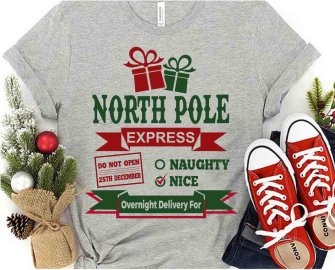 North pole express do not open 25th december naughty nice overnight delivery for SVG, Christmas SVG, SVG Files, Cricut file, Silhouette Studio files