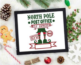 North pole post office elf express inspected by elf 25 nice SVG, Christmas SVG, SVG Files, Cricut file, Silhouette Studio files