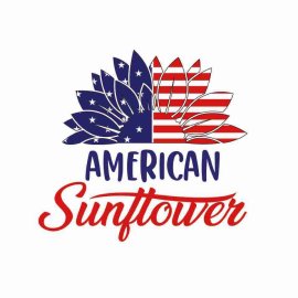 4th Of July American Sunflower Tshirt Design, 4th Of July Tshirt Design, Independence Day SVG, Cricut Files, Instant Download