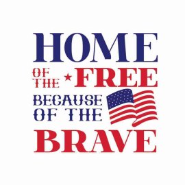 4th Of July Home Of The Because Of The Brave Tshirt Design, 4th Of July Tshirt Design, Independence Day SVG, Cricut Files, Instant Download