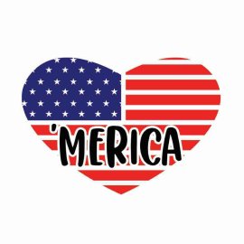 4th Of July Merica Heart Love SVG, 4th Of July SVG, Independence Day SVG, Cricut Files, Instant Download