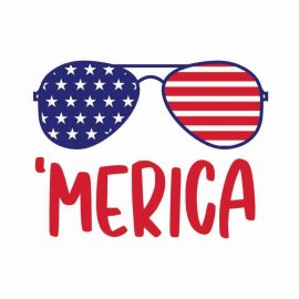 4th Of July Merica Sunglasses Vector, 4th Of July Vector, Independence Day SVG, Cricut Files, Instant Download