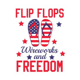 Free 4th Of July Flip Flops Wireworks And Freedom SVG, 4th Of July SVG, Independence Day SVG, Cricut Files, Instant Download