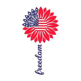Free 4th Of July Freedom Sunflower Flag SVG, 4th Of July SVG, Independence Day SVG, Cricut Files, Instant Download
