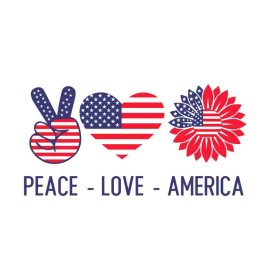 Free 4th Of July Peace Love America SVG, 4th Of July SVG, Independence Day SVG, Cricut Files, Instant Download