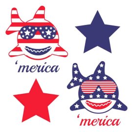 Free 4th Of July Shark SVG Usa Flag SVG, 4th Of July SVG, Independence Day SVG, Cricut Files, Instant Download