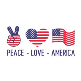 Free 4th Of July Usa Peace Love America SVG, 4th Of July SVG, Independence Day SVG, Cricut Files, Instant Download